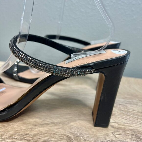 Steven‎ New York Black Rhinestone Jercy Heel Sandals Slip On Size 11 - Picture 2 of 14